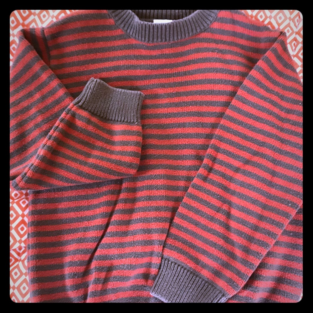 Gymboree orange and brown striped soft sweater